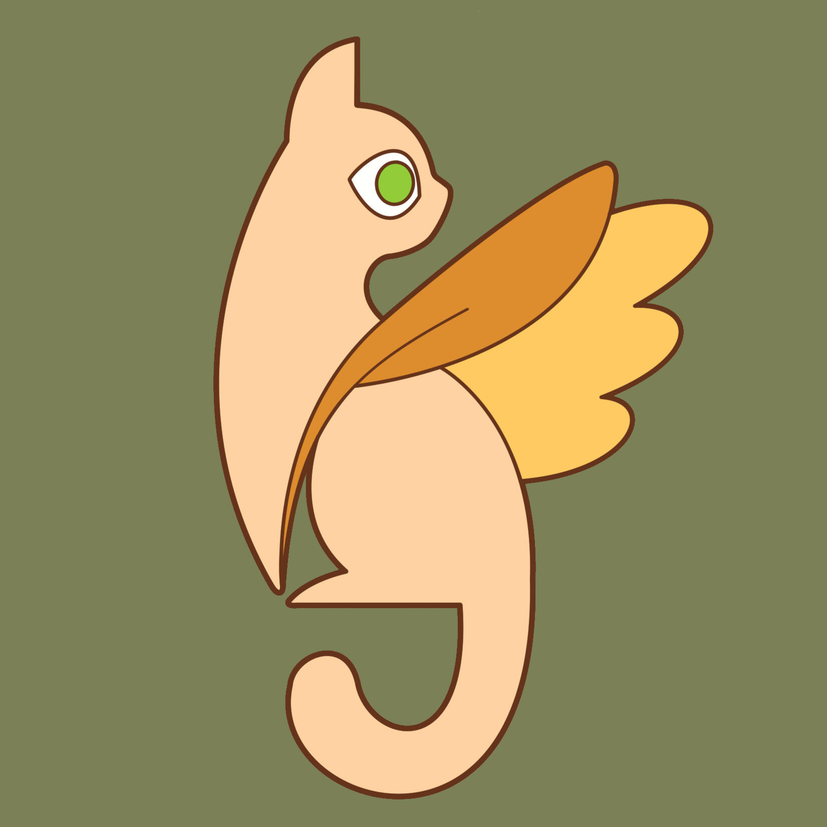 Caitlin's profile picture A stylized cat with wings shaped like a quill looking over its shoulder