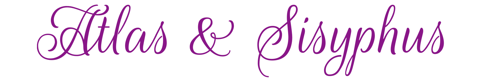 Characters Header Stylized text reading Atlas & Sisyphus