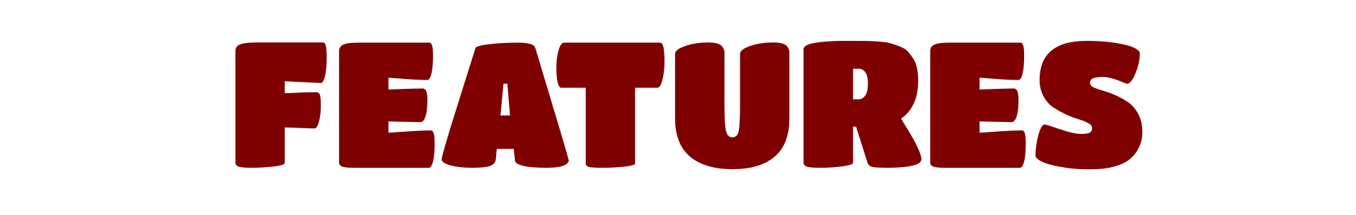 Stylized text reading Features