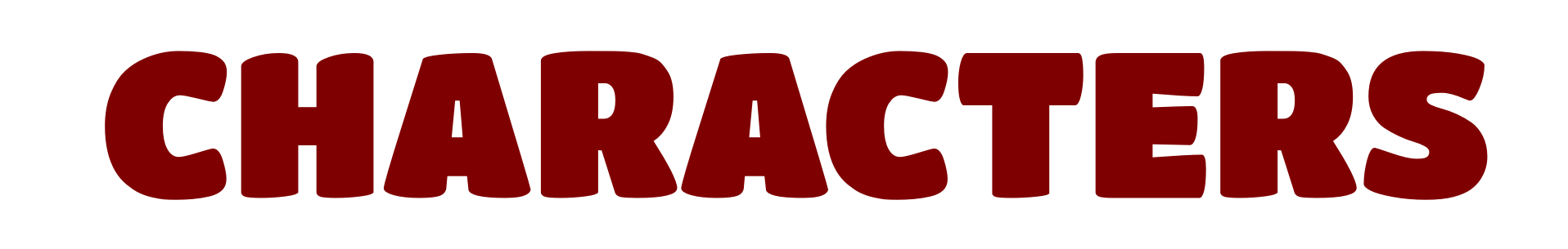 Characters Header Stylized text reading characters