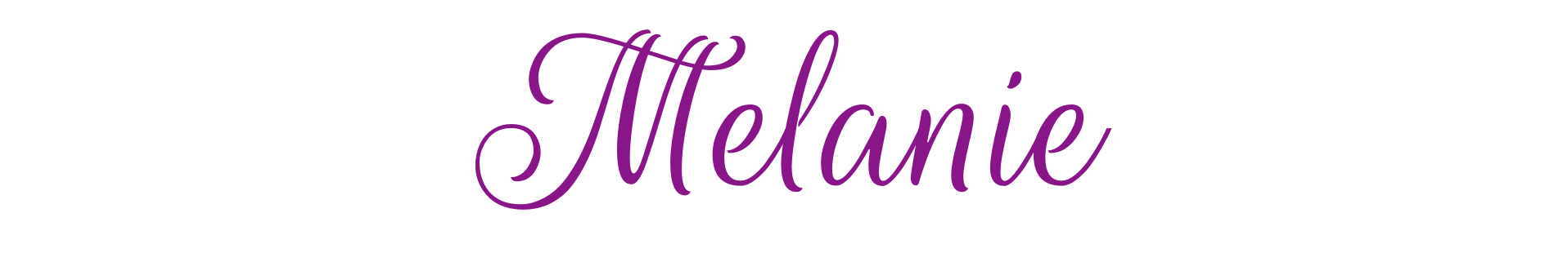 Characters Header Stylized text reading Melanie