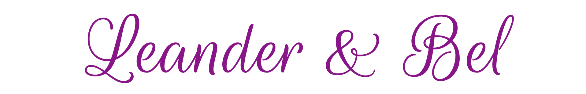 Characters Header Stylized text reading Leander & Bel
