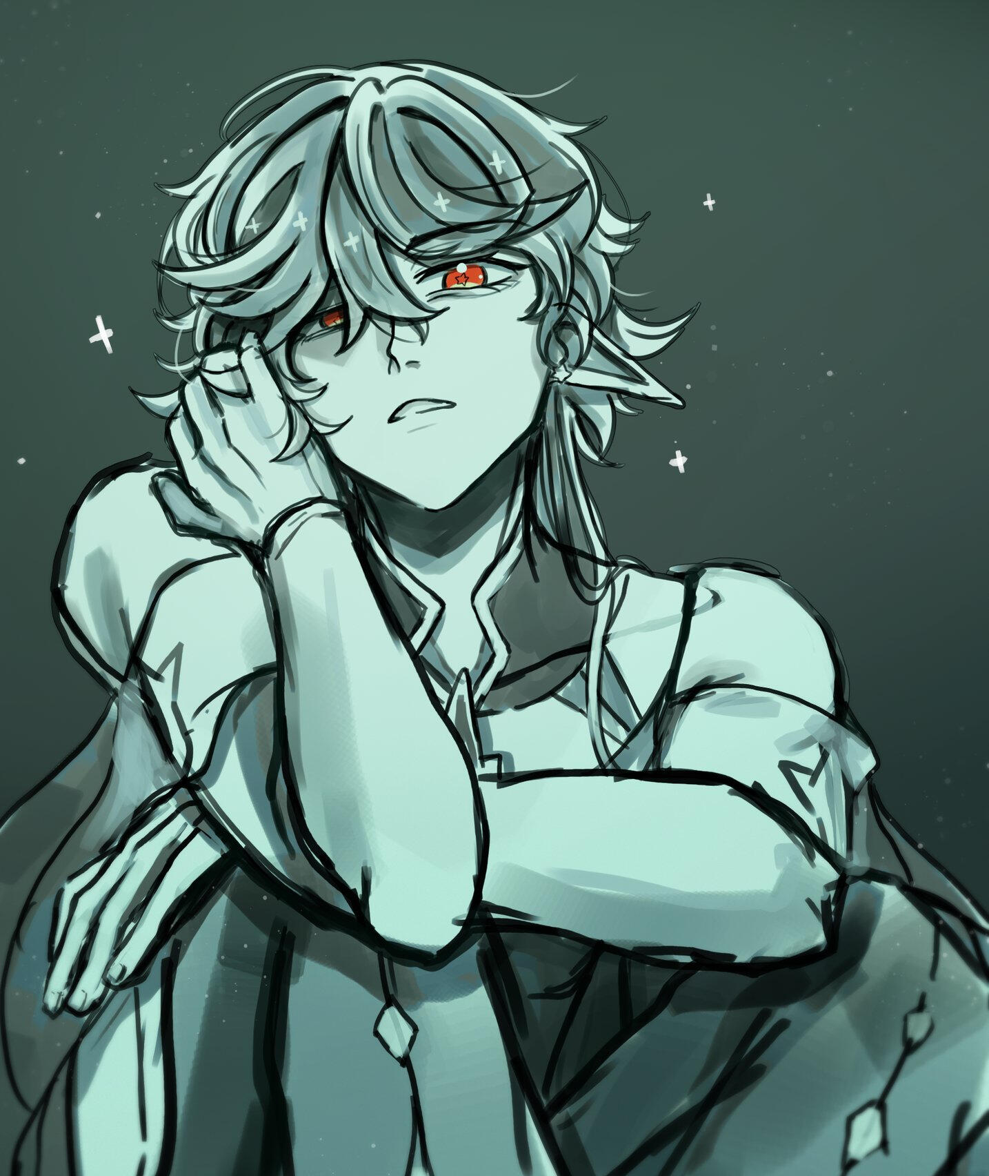 Atlas A man with hard eyes looks straight at the camera.